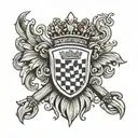croatian emblem und Symbols half sleeve tattoo design idea