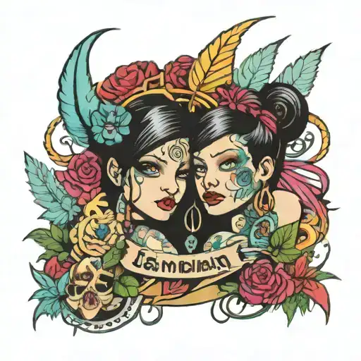 lesbian 42024 slumber party 4 ever  tattoo design idea