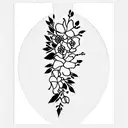 vertical spine tattoo with February birth month flowers and April birth month flowers  tattoo design idea