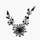 vertical spine tattoo with February birth month flowers and April birth month flowers  tattoo design idea