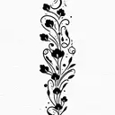 vertical spine tattoo with February birth month flowers and April birth month flowers  tattoo design idea