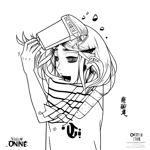 visualzie the song lyrics 'one more drinks she said, im think im losing my head now' tattoo design idea