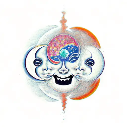 Sun and Moon tattoo design idea