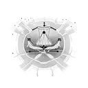 art deco  rowing on imaginary lake tattoo design idea