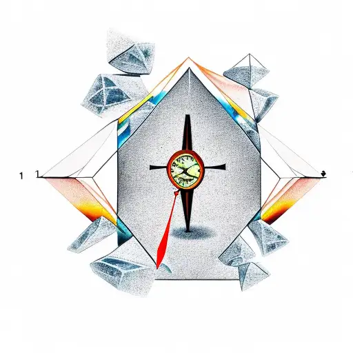 hourglass.  analog clock.  pyramid. tattoo design idea