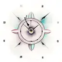 hourglass.  analog clock.  pyramid. tattoo design idea