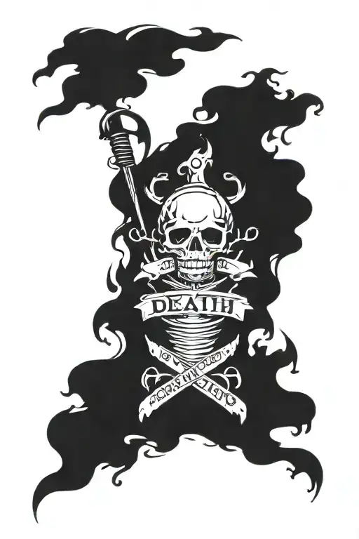 death before dishonor words tattoo design idea