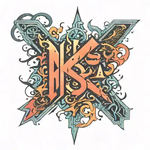 letters N S K S tattoo design idea