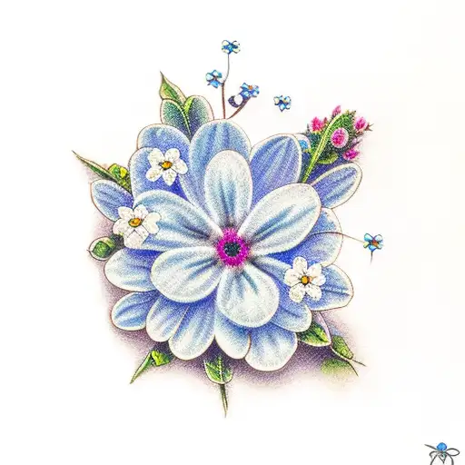 forget me not flower tattoo design idea
