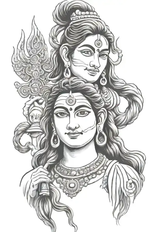 lord shiva Parvati tattoo featuring tattoo design idea