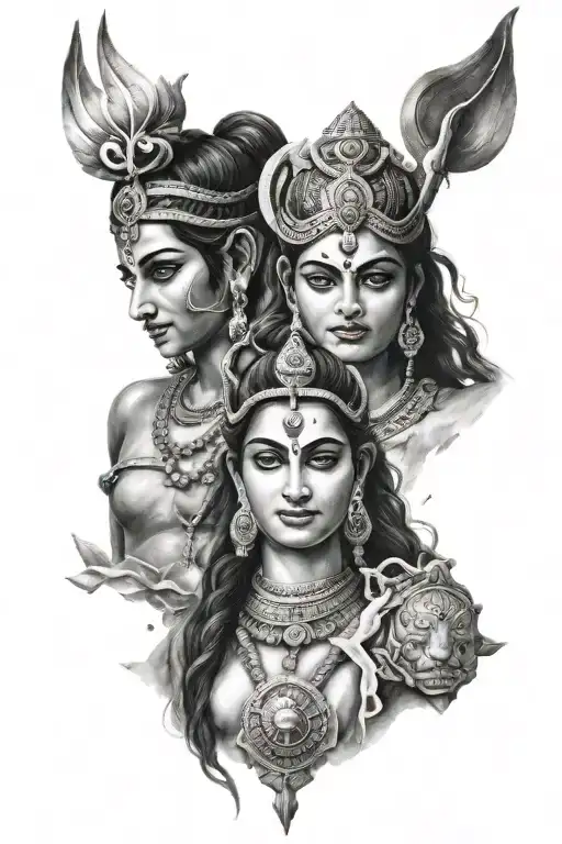 shiva Parvati tattoo tattoo design idea