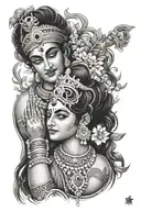 Radha Krishna tattoo design idea