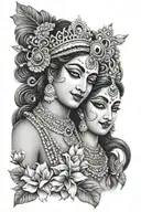 Radha Krishna tattoo design idea