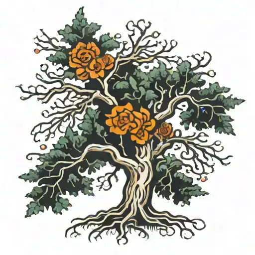 tree made out of 45mm film  tattoo design idea