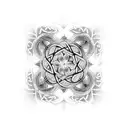 A dotwork mandala inspired by Celtic spiral motifs tattoo design idea