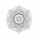 A dotwork mandala inspired by Celtic spiral motifs tattoo design idea