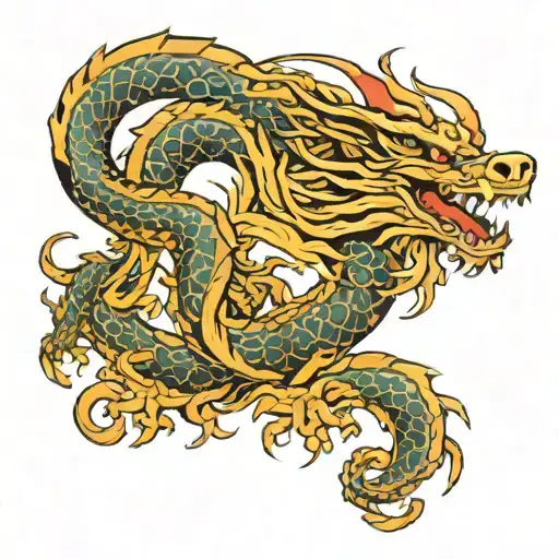I want a tattoo for my arm, from shoulder to elbow, with the name 'Somayeh' in English and a Japanese dragon. tattoo design idea