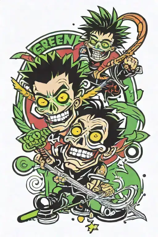 green day and nofx snd hockey tattoo design idea