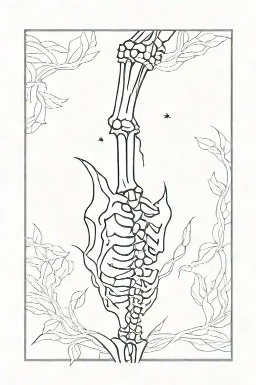 skeleton arm spine tattoo tattoo design idea