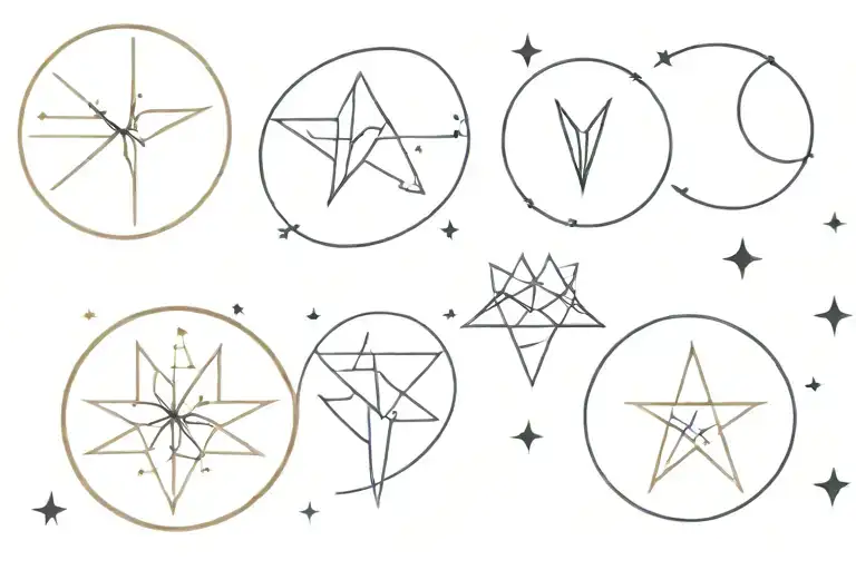 lumos and leo zodiac sign tattoo design idea