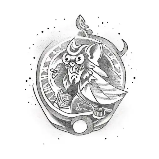 A traditional tattoo design showcasing a magical book opening up to reveal a world of fantasy and adventure tattoo design idea