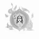 Krishna tattoo design idea