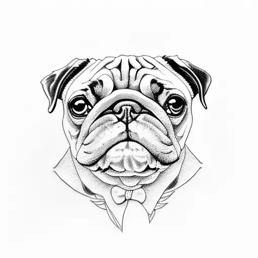 pug vinyl tattoo design idea