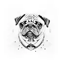 pug vinyl tattoo design idea