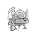 record player tattoo design idea