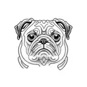pug vinyl tattoo design idea