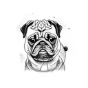 pug vinyl tattoo design idea