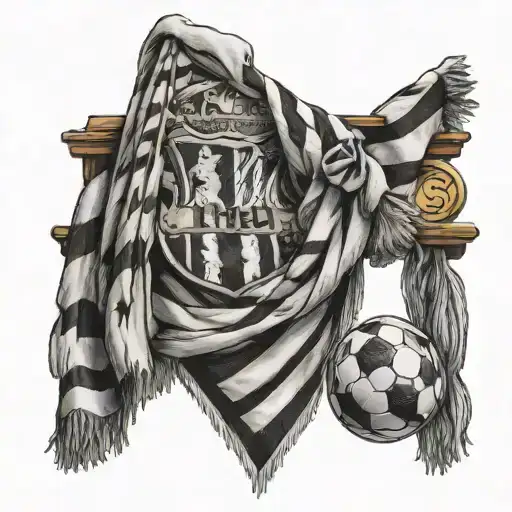 footbal club scarf tattoo design idea