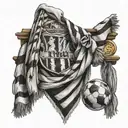 footbal club scarf tattoo design idea