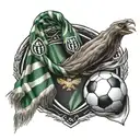 footbal club scarf tattoo design idea