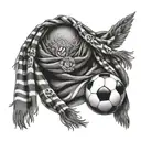 footbal club scarf tattoo design idea