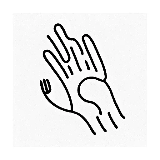 cat's paw and human hand tattoo design idea