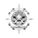 Psychedelic journey tattoo design idea