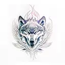 wolf eagle snake flames tattoo design idea