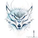 wolf eagle snake flames tattoo design idea