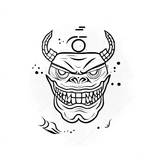 A minimalist tattoo of a beer mug with a monster face on it tattoo design idea