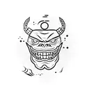 A minimalist tattoo of a beer mug with a monster face on it tattoo design idea