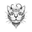 evil cat  tattoo design idea