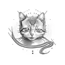 evil cat  tattoo design idea