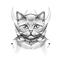 evil cat  tattoo design idea