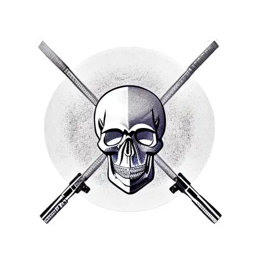 Skull with Gun tattoo by Bekker Konstantin | Post 24789