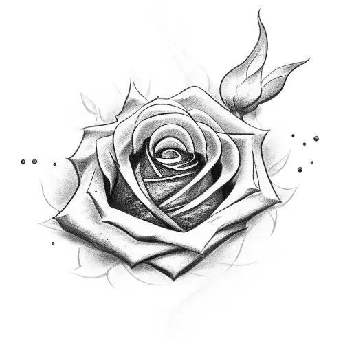 concrete  rose tattoo design idea