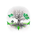 irish adoption third eye tree roots tattoo design idea