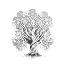 irish adoption third eye tree roots tattoo design idea
