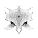 Create a dotwork stingray tattoo inspired by aboriginal art, incorporating intricate patterns and symbolism. tattoo design idea