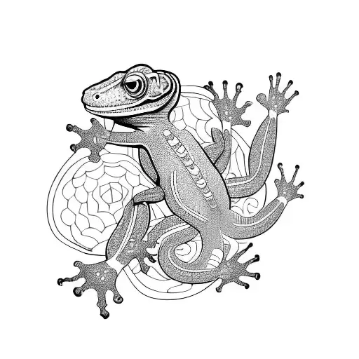 Psychadelic gecko tattoo design idea